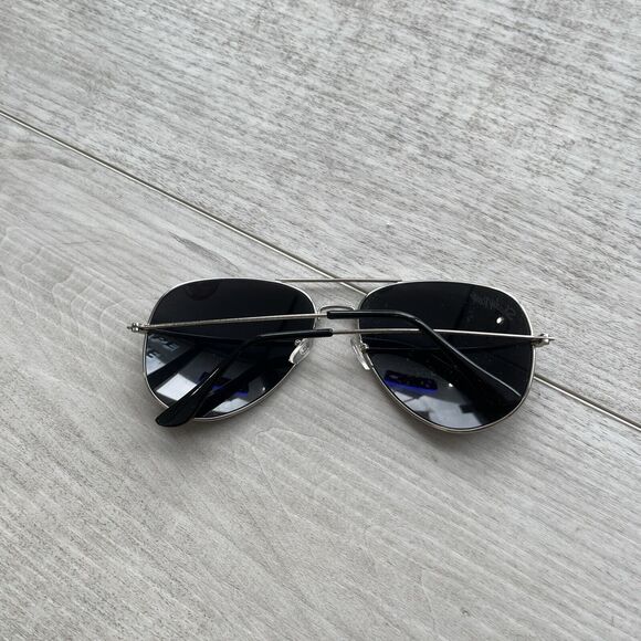 Shady Ray's Aviator Men's Sunglasses Polarized Used Silver Frame Black Lens.READ - Picture 16 of 16